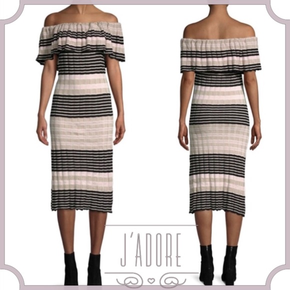 Free People Model Off-Duty Stretch Ribbed Dress Off The Shoulder - Picture 7 of 7